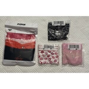 Pink Victoria's Secret Lot of 8 Sz L Lace Cheeky New Sexy Panties New Sealed